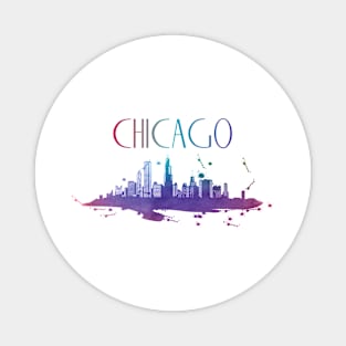 Chicago Watercolor Skyline Magnet